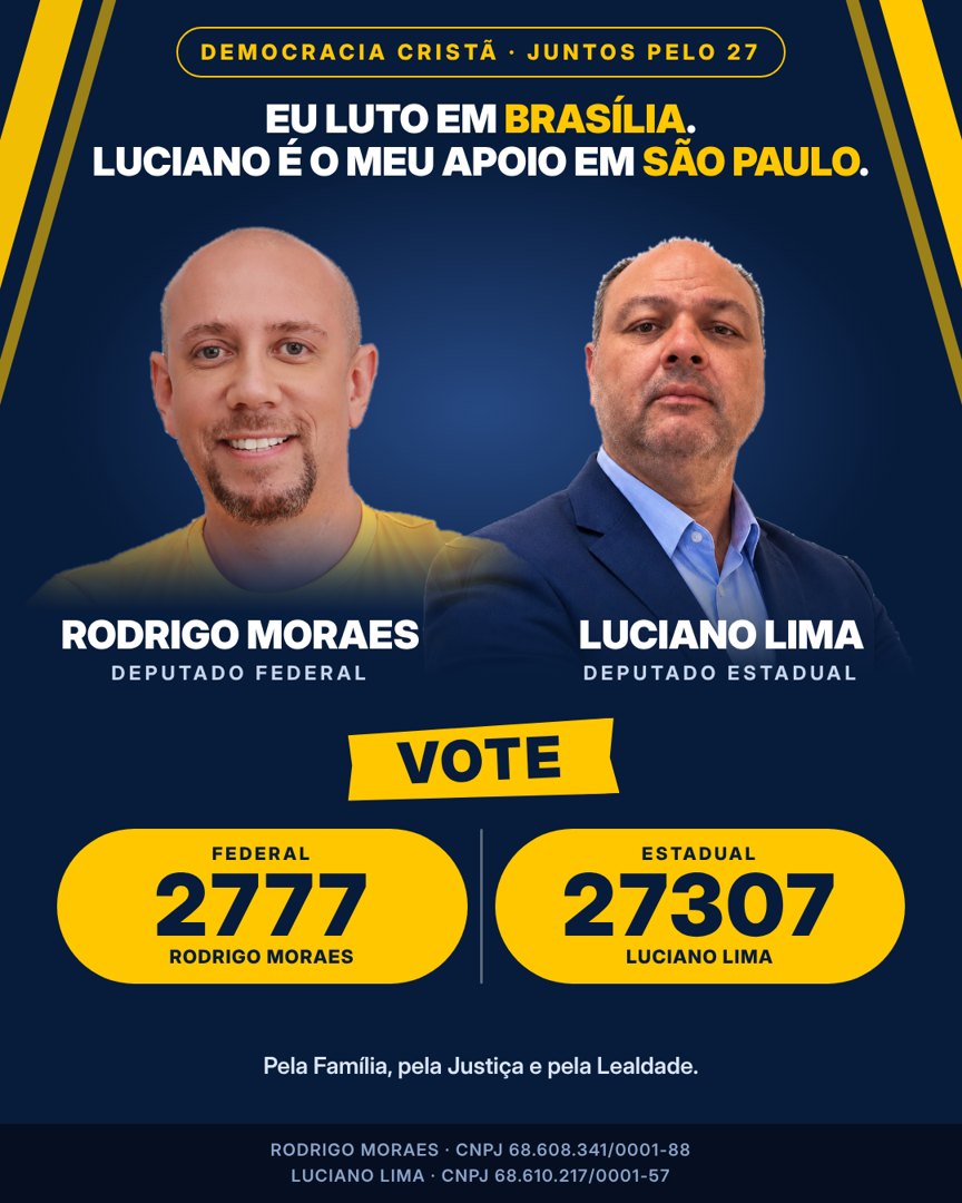 Santinho Rodrigo Moraes 2777 e Luciano Lima 27307 — frente